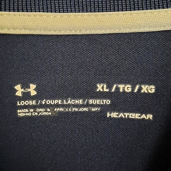 Under Armour XL Polo Mens Navy Auburn Track Field Shirt HeatGear Loose Fit - Picture 3 of 5